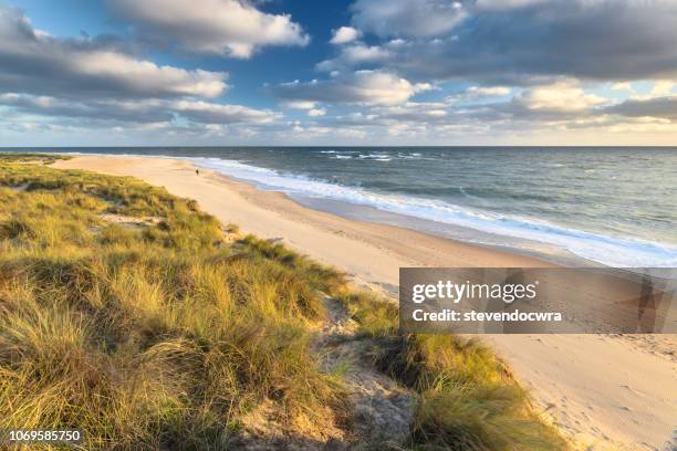 bright morning at winterton on sea - norfolk england stock pictures, royalty-free photos & images