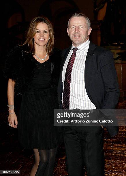 Sean Fitzpatrick and his wife Bronwin Fitzpatrick arrive at the Laureus Sport For Good Foundation Banquet held at Pinacoteca di Brera on November 18,...