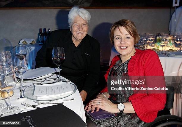 Dawn Fraser and Tanni Grey-Thompson attend the Laureus Sport For Good Foundation Banquet held at Pinacoteca di Brera on November 18, 2010 in Milan,...