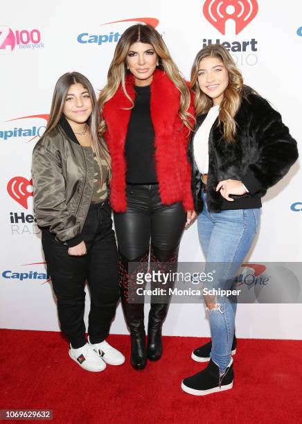 Audriana Giudice, Teresa Giudice and Milania Giudice attend Z100's Jingle Ball 2018 at Madison Square Garden on December 7, 2018 in New York City.