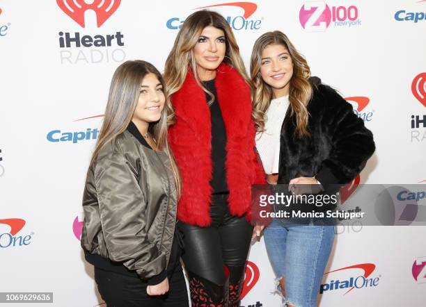 Audriana Giudice, Teresa Giudice and Milania Giudice attend Z100's Jingle Ball 2018 at Madison Square Garden on December 7, 2018 in New York City.