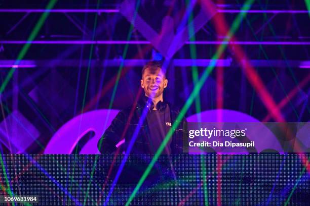 Calvin Harris performs at Z100's Jingle Ball 2018 at Madison Square Garden on December 7, 2018 in New York City.