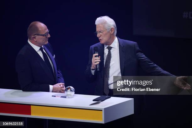 Stefan Schulze-Hausmann and Richard Gere attend the German Sustainability Award at Maritim Hotel on December 7, 2018 in Duesseldorf, Germany.