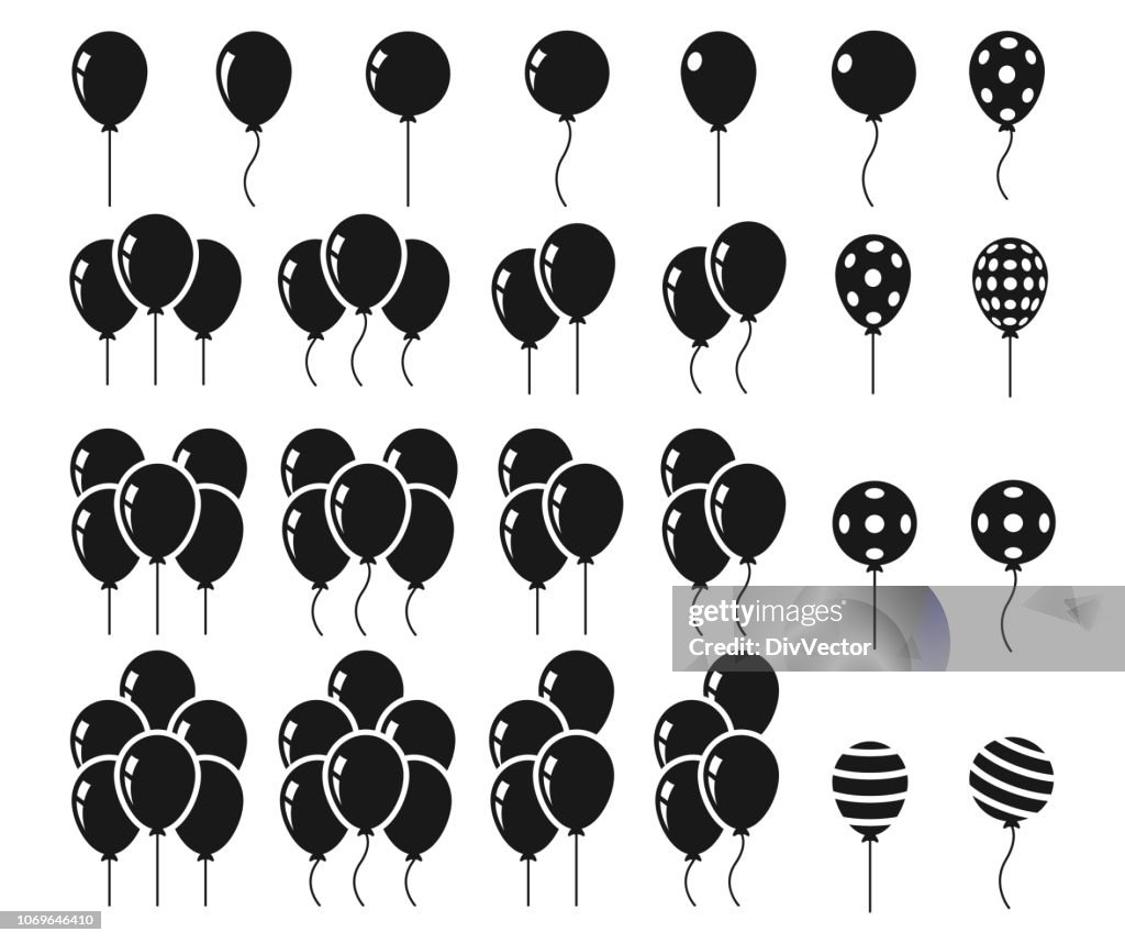 Balloons icon set