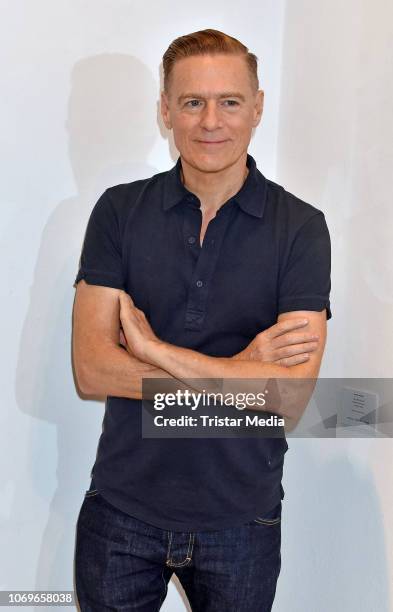 Bryan Adams poses during a photo call prior to the opening of his exhibition 'Exposed' at Camera Works on December 7, 2018 in Berlin, Germany. The...