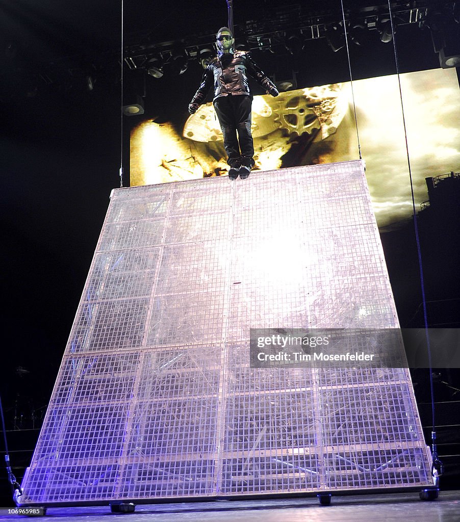 Usher performs part of his OMG Tour at Staples Center on November 18