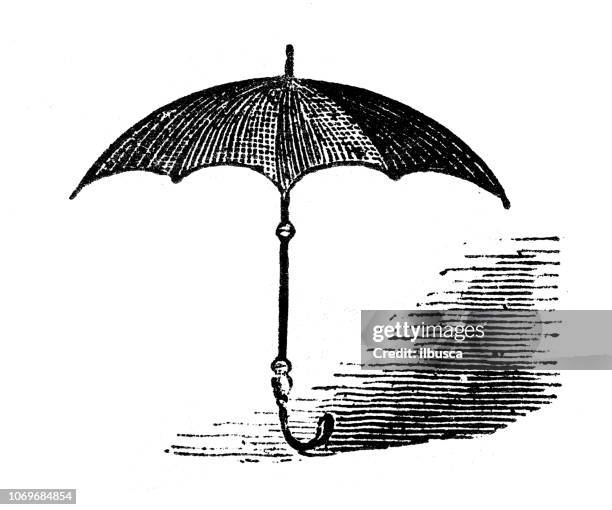 illustrations, cliparts, dessins animés et icônes de ancienne gravure illustration : parapluie - parapluie