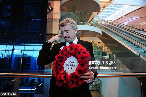 Michael O'Leary, chief executive officer of Ryanair Holdings Plc, poses for photographers ahead of a news conference at Dublin airport's Terminal 2,...