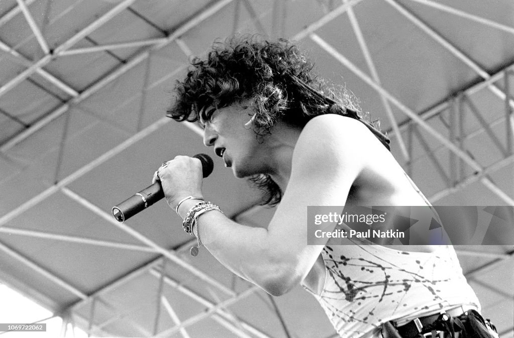 Rat Singer Singer Stephen Pearcy of the band RATT performs on stage at a music ...