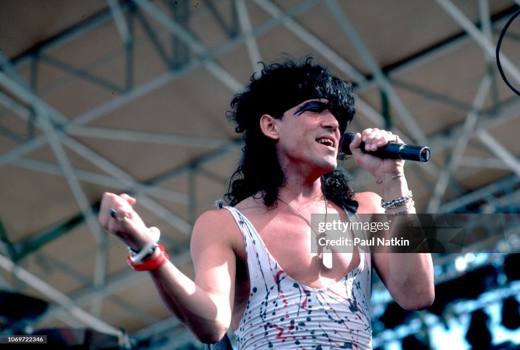 Rat Singer Singer Stephen Pearcy of the band RATT performs on stage at a music ...