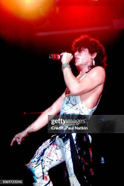 Singer Stephen Pearcy of Ratt performs on stage at the Poplar Creek Music Theater in Hoffman Estates, Illinois, June 13, 1984.