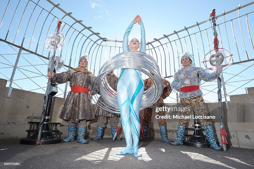 The Cast Of "WINTUK" Performs At The Top Of The Empire State Building