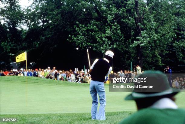 Tze-Chung Chen of the Republic of China double hits at the 5th during the US Open 1985 held at the Oakland Hills Golf Club, in Birmingham, Michigan....