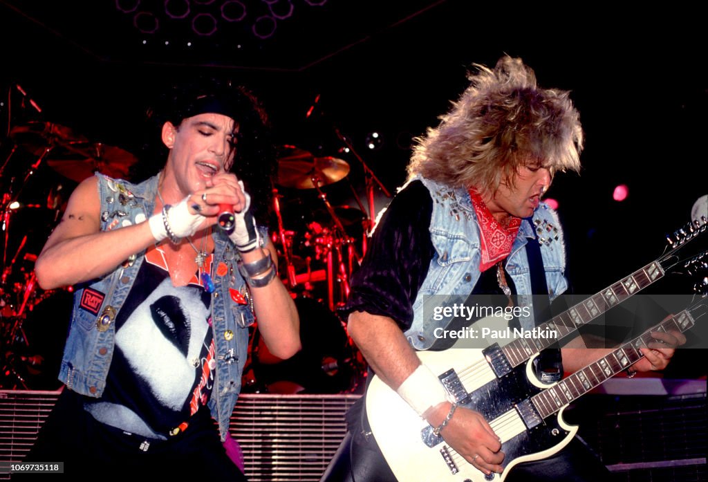 Rat Singer Singer Stephen Pearcy, left, and Robbin Crosby of RATT performs on ...