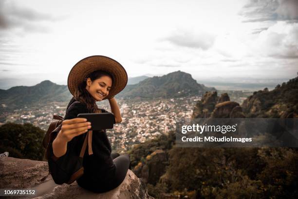 selfie time. - tepoztlan stock pictures, royalty-free photos & images