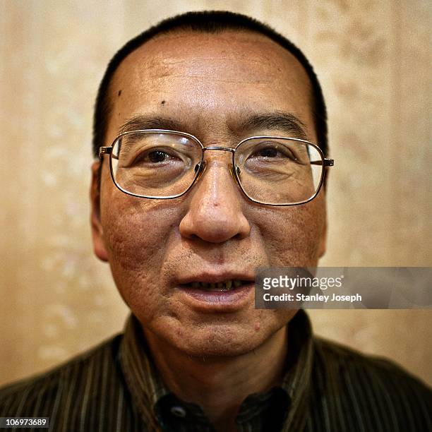 Liu Xiaobo sits in a restaurant in an undisclosed location April 25, 2008 in Beijing, China.Liu Xiaobo is the 2010 recipient of the Nobel Peace...