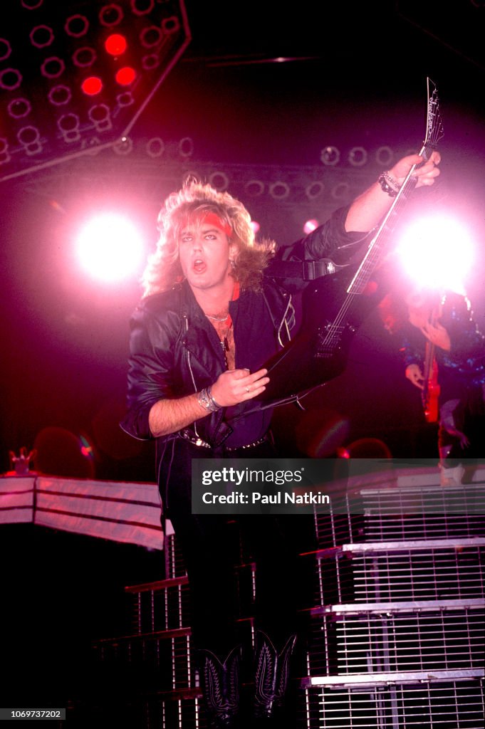Robbin Crosby of Ratt performs on stage at the Rosemont Horizon in ...