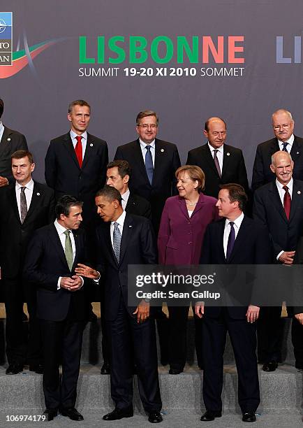 Estonian Prime Minister Andrus Ansip, NATO Secretary General Anders Fogh Rasmussen, French President Nicolas Sarkozy, U.S. President Barack Obama,...