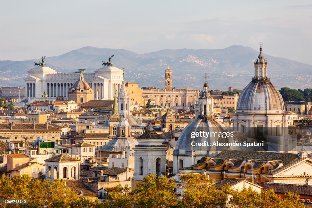 Rome skyline at sunset, Lazio, Rome