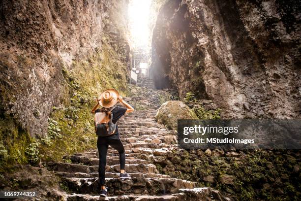 young woman traveling. - tepoztlan stock pictures, royalty-free photos & images