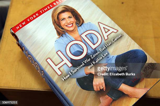 Hoda Kotb signs copies of her book "Hoda: How I Survived War Zones, Bad Hair, Cancer, and Kathie Lee" at Barnes & Noble on November 19, 2010 in Palm...