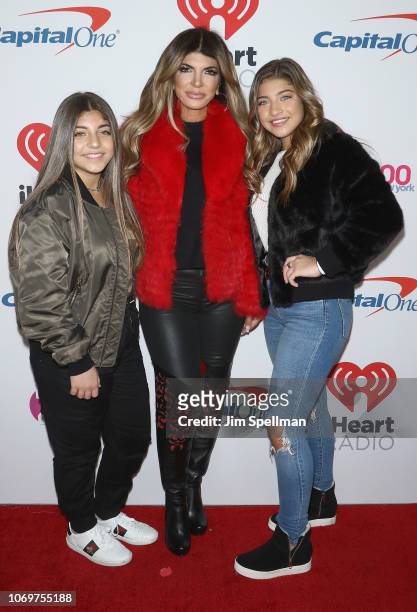 Audriana Giudice, Teresa Giudice and Milania Giudice pose in the press room during Z100's Jingle Ball 2018 at Madison Square Garden on December 7,...