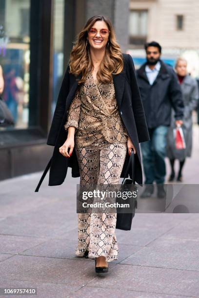 Miss Universe 2017 Demi-Leigh Nel-Peters is seen in Midtown on November 19, 2018 in New York City.