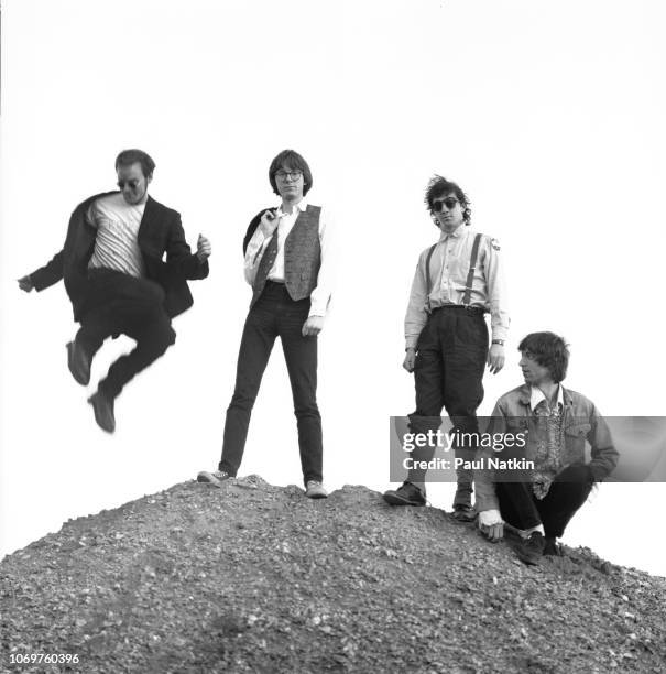 Mike Mills, Peter Buck, Michael Stipe and Bill Berry of REM in Athens, Georgia, April 8, 1985.