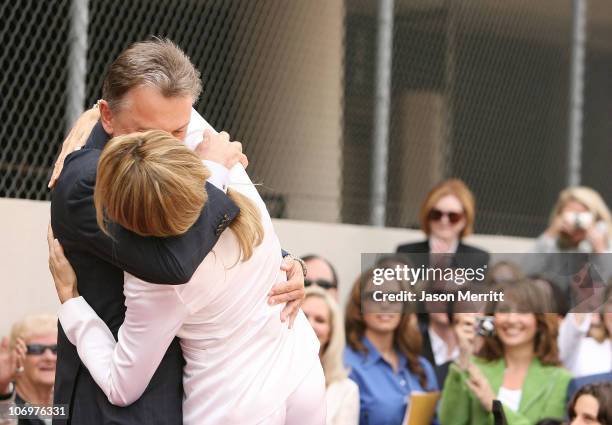 Pat Sajak and Vanna White during Vanna White Honored with a Star on the Hollywood Walk of Fame for Her Achievements in Television at Walk Of Fame in...