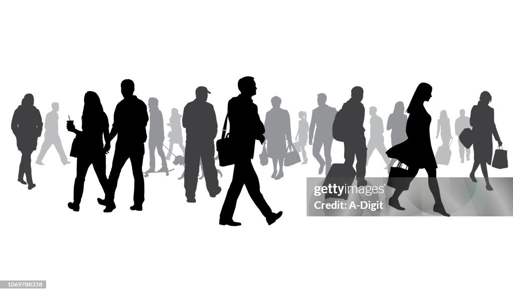 Außergewöhnlich große Menge von Silhouetten