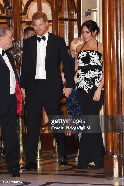 Prince Harry, Duke of Sussex and Meghan, Duchess of Sussex seen leaving The Royal Variety Performance 2018 at London Palladium on November 19, 2018...