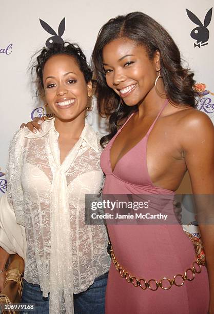 Essence Atkins and Gabrielle Union during The Crown Royal Playboy Club on Derby Eve Hosted by The 2006 Playboy Playmate of The Year at Felt Nightclub...