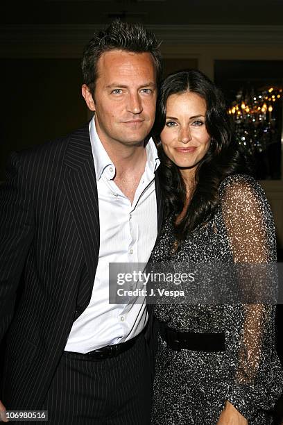 Matthew Perry and Courteney Cox Arquette during AFI Honors Hollywood's Arquette Family With The Sixth Annual "Platinum Circle Awards" - Green Room...