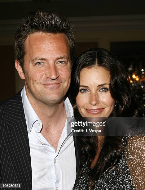 Matthew Perry and Courteney Cox Arquette during AFI Honors Hollywood's Arquette Family With The Sixth Annual "Platinum Circle Awards" - Green Room...