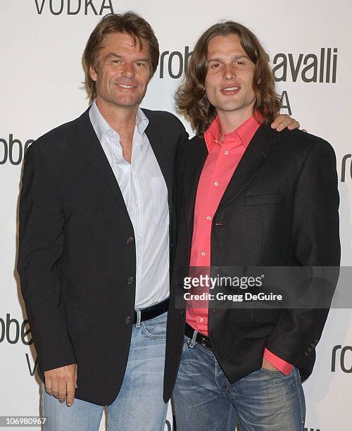 Harry Hamlin and son Dimitri Hamlin during Fashion Designer Roberto Cavalli Celebrates The Launch Of "Roberto Cavalli Vodka" - Arrivals at Private...