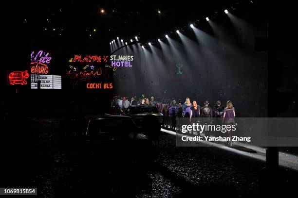 Model walks the runway during COACH 2019 early autumn collection fashion show on December 8, 2018 in Shanghai, China.