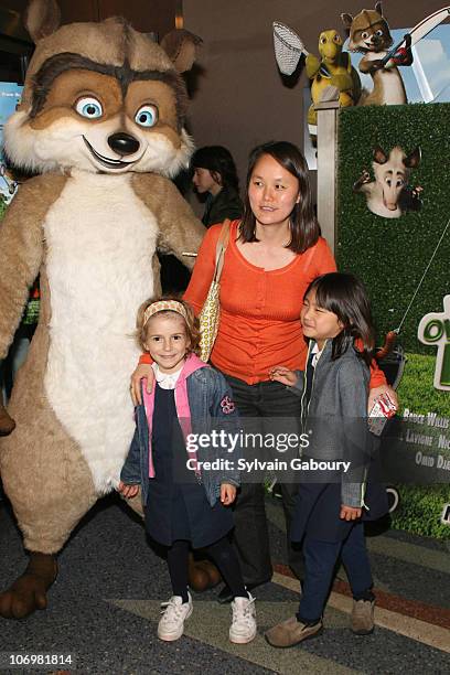 Soon-Yi Previn with daughters, Shay and Nancy during Dreamworks NYC Special Screening of "Over The Hedge", arrivals at Chelsea West Theatre in New...
