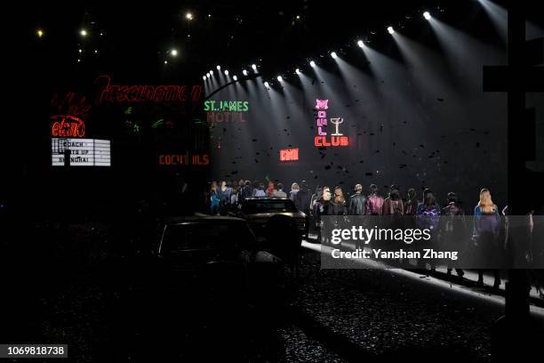 Model walk the runway during COACH 2019 early autumn collection fashion show on December 8, 2018 in Shanghai, China.