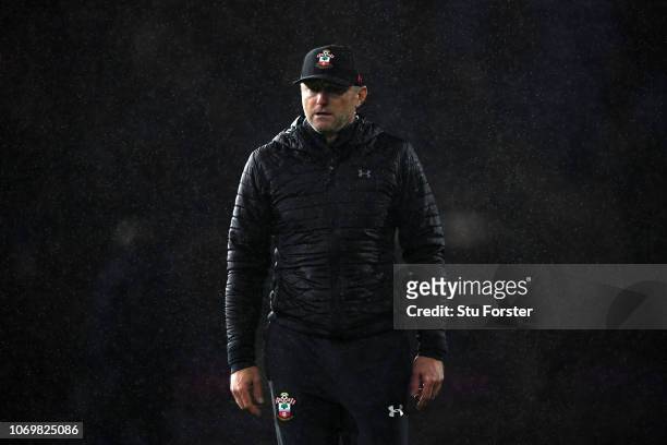 Ralph Hasenhuettl, Manager of Southampton looks dejected after the Premier League match between Cardiff City and Southampton FC at Cardiff City...