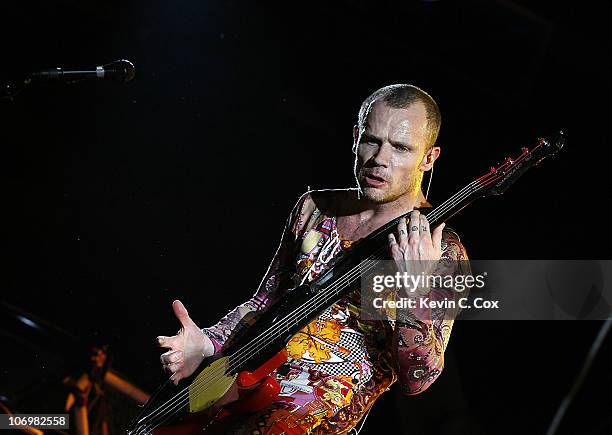 Flea of The Red Hot Chili Peppers , performing during the Red Hot Pit Stop in the NASCAR NEXTEL Cup All-Star Challenge Saturday, May 20 at Charlotte...