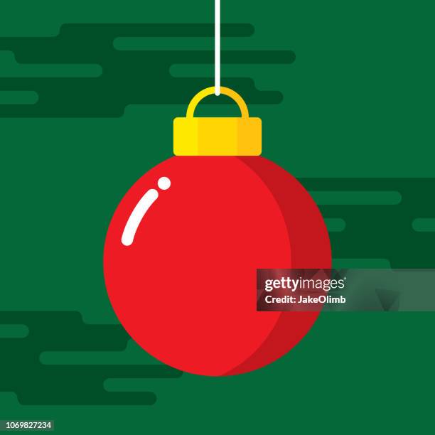 ilustraciones, imágenes clip art, dibujos animados e iconos de stock de icono de ornamento de navidad plano - bola navidad