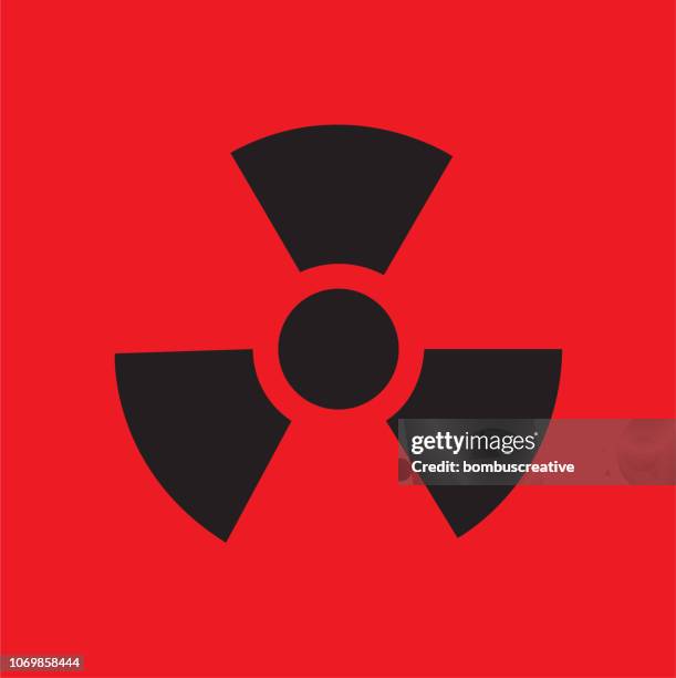 radioactive sign vector - binary fission stock illustrations