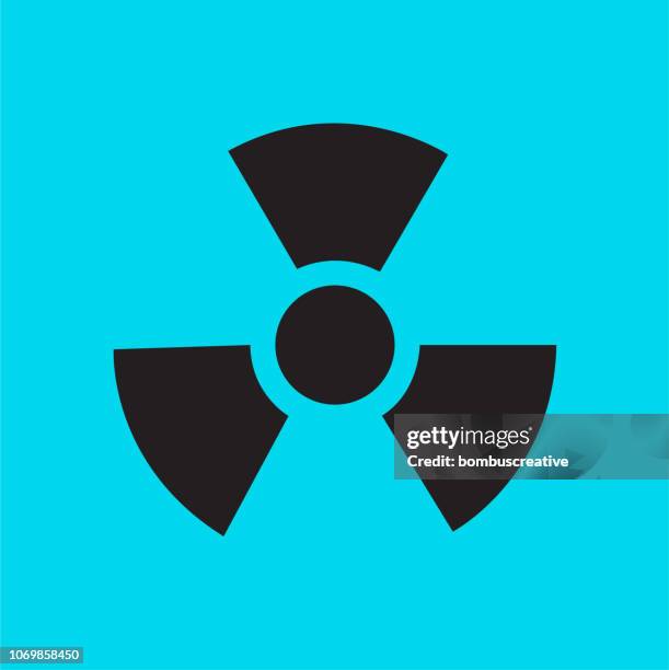 radioactive sign vector - binary fission stock illustrations