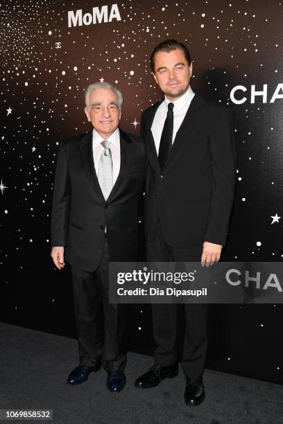 Martin Scorsese and Leonardo DiCaprio attend the 2018 Museum of Modern Art Film Benefit: A Tribute To Martin Scorsese at Museum of Modern Art on...