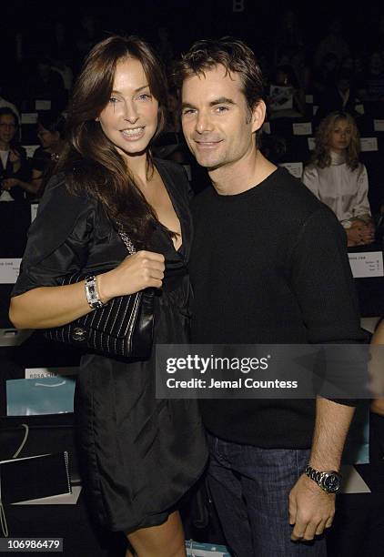 Ingrid Vandebosch and Jeff Gordon during Olympus Fashion Week Spring 2007 - Rosa Cha - Front Row and Backstage at The Tent, Bryant Park in New York...