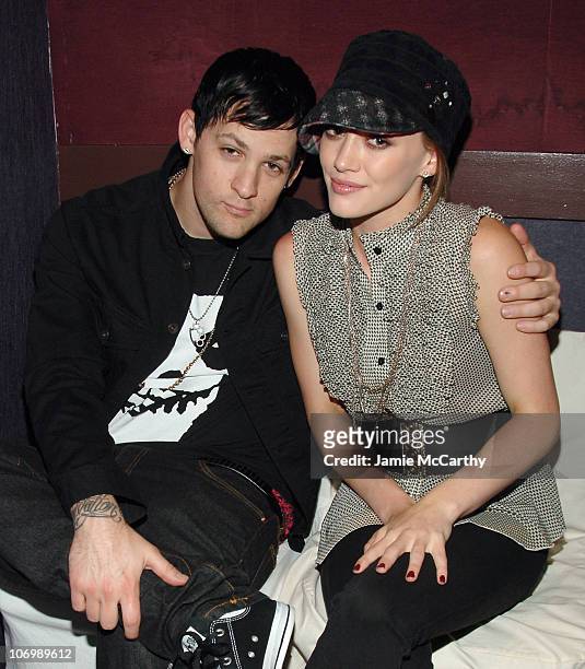 Joel Madden and Hilary Duff during The Cinema Society and Guerlain Present a Screening of "The Black Dahlia" - Arrivals at Tribeca Grand Screening...