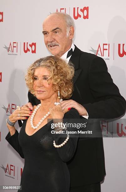 Sir Sean Connery and wife Micheline during 34th Annual AFI Lifetime Achievement Award: A Tribute to Sean Connery - Arrivals at Kodak Theatre in...