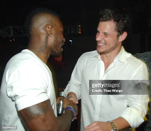 Tyson Beckford and Nick Lachey during Borgata Hotel Casino & Spa Hosts Fight Weekend After Party at MIXX Nightclub in Atlantic City, New Jersey,...