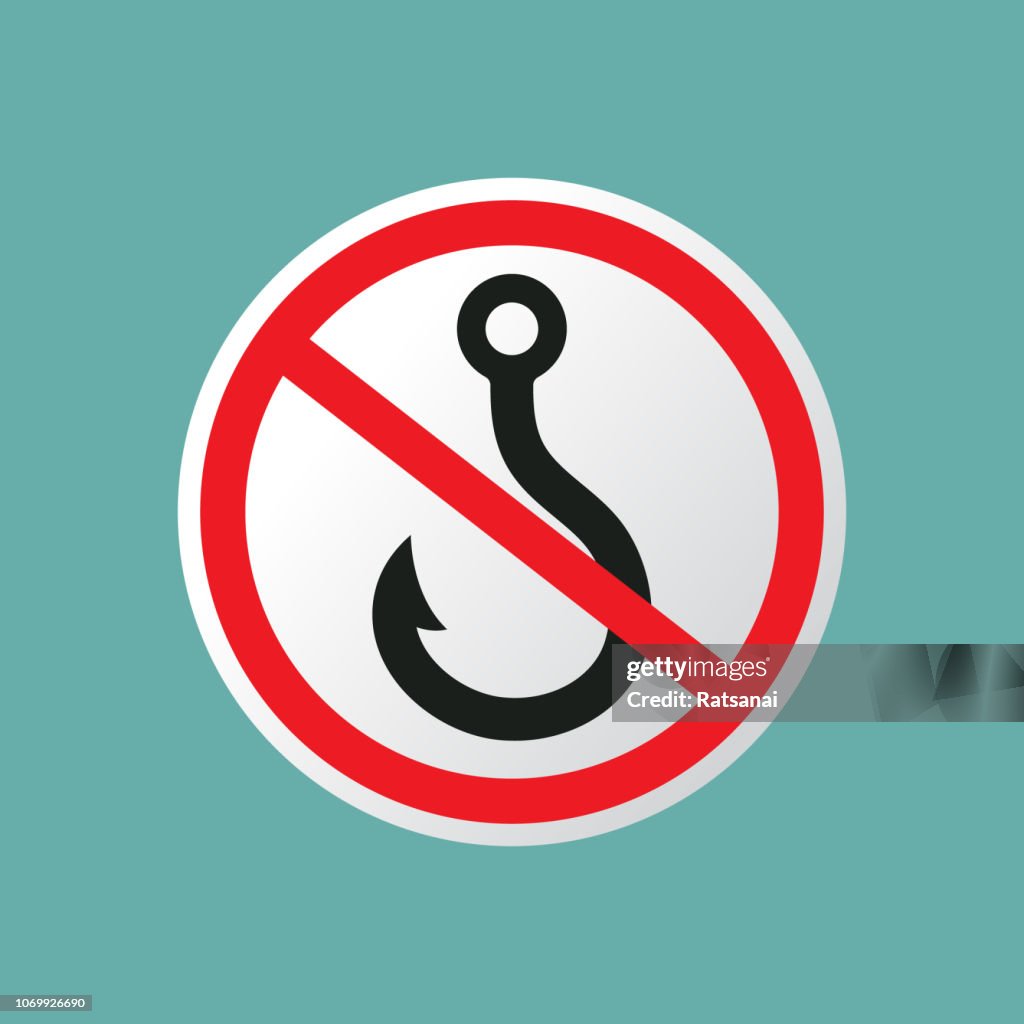 No fishing hook sign