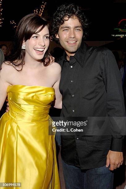 Anne Hathaway and Adrian Grenier during 2006 Los Angeles Film Festival Opening Night - "The Devil Wears Prada" - Red Carpet at Mann Villiage Theatre...